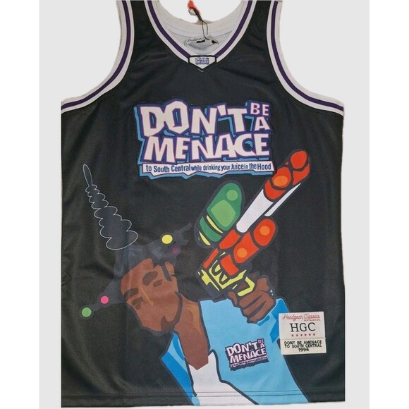 DON'T BE A MENACE Loc Dog Headgear Classics Basketball Jersey Size SMALL NWT - Picture 2 of 6